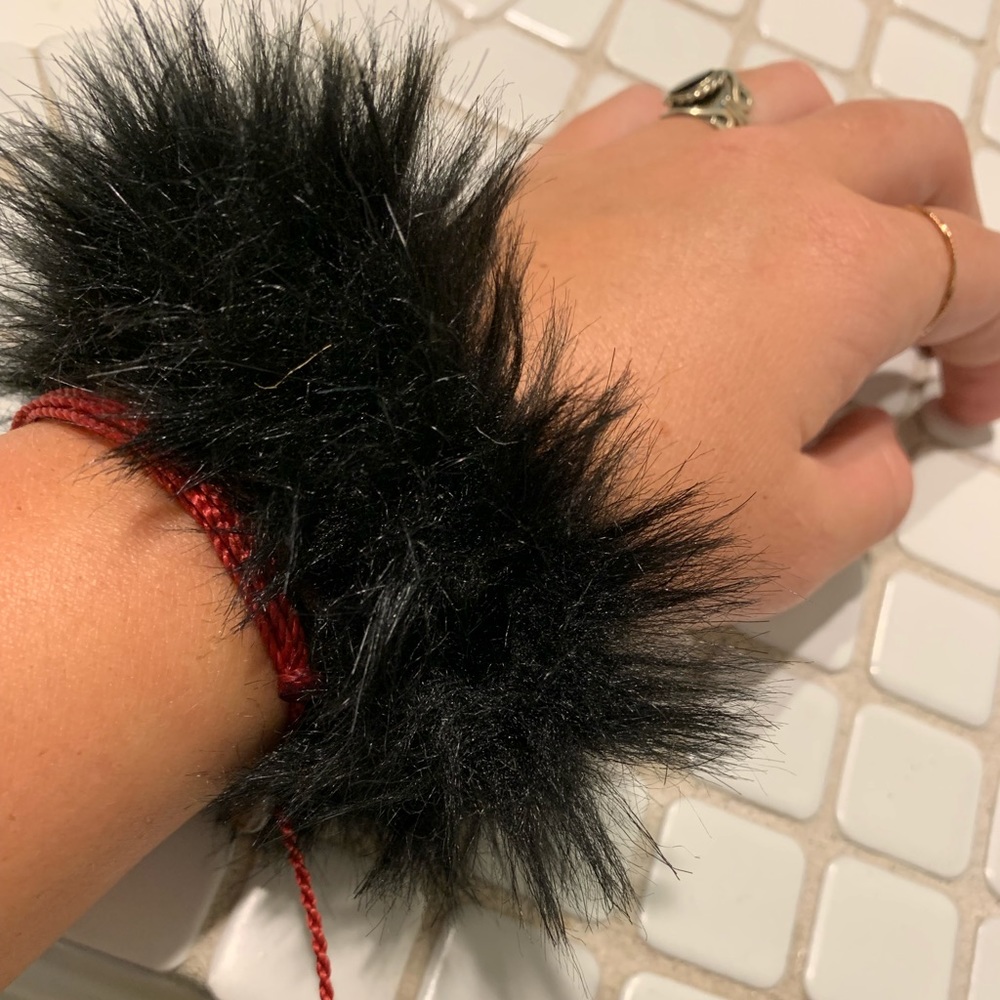 Black Fluffy Scrunchie